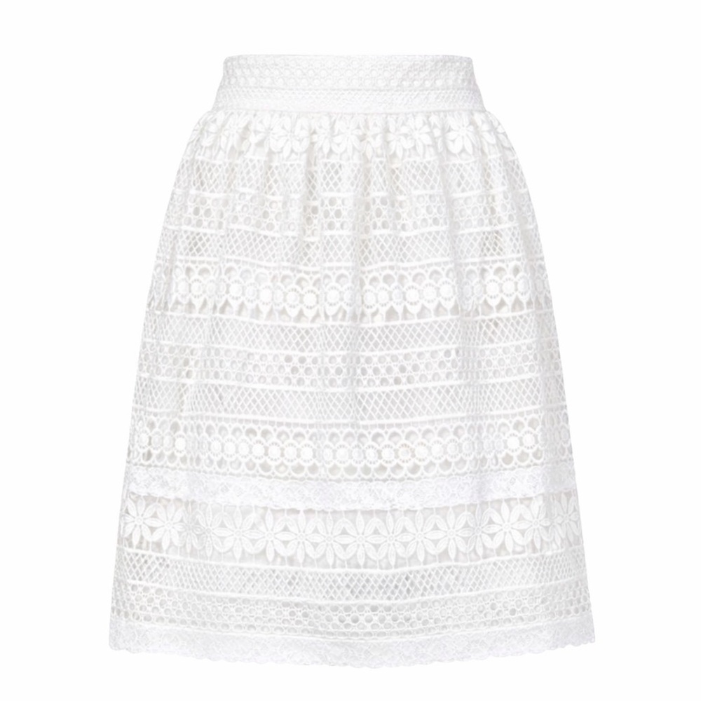 NWT Burberry Lace A-Line Skirt – White (Size 2) - Picture 2 of 4